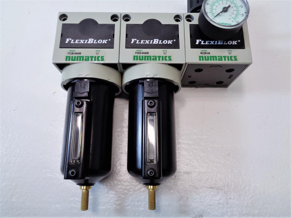 Numatics FlexiBlok Regulator Combo #M32-04XFFRX-A with #F32B-04AM & #R32R-04